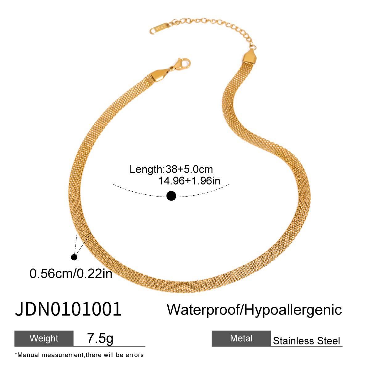 Geometric Plated Stainless Steel Titanium Steel Necklace and Bracelet Set for Women