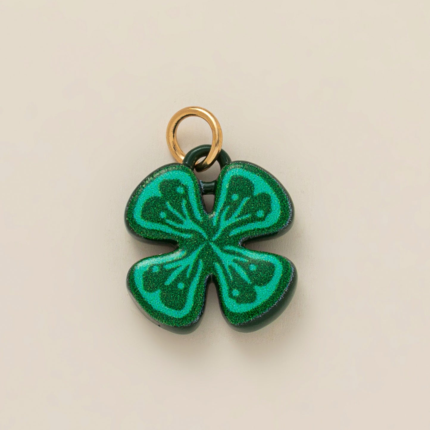 Vintage Plated Brass Ceramic Crab Lobster Clover Flower Charm Bar