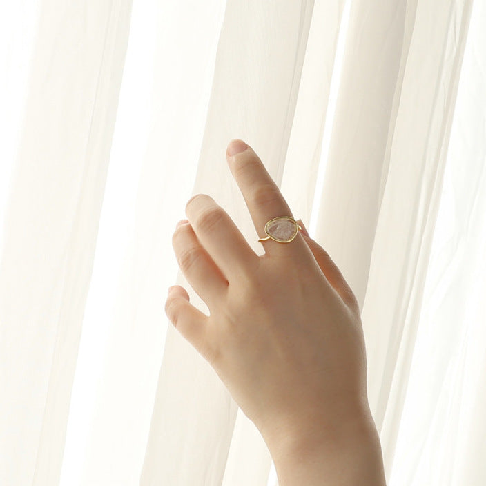 Minimalist Heart-Shaped 925 Sterling Silver Ring with White Crystal Inlay for Women