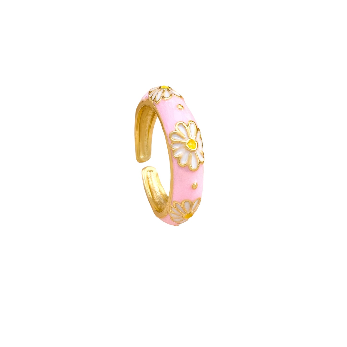 Sweet Floral Alloy Gold Plated Ring for Women