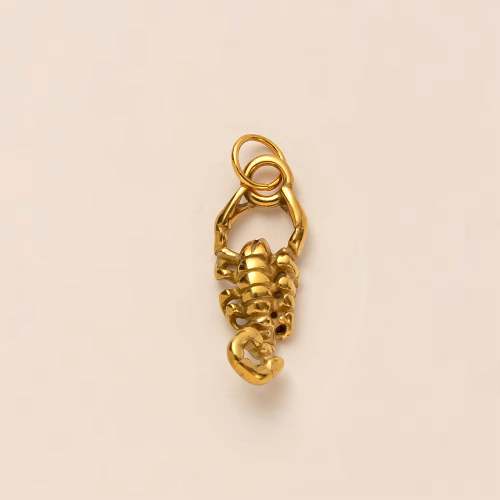 Vintage 18K Gold Plated Stainless Steel Pendant Charm Bar