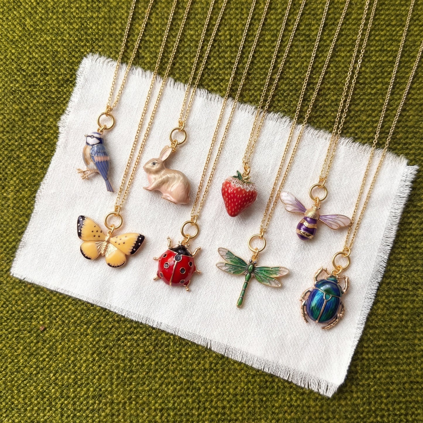 Vintage 18K Gold Plated Brass Butterfly Pendant Drip Oil Charm Bar for Women