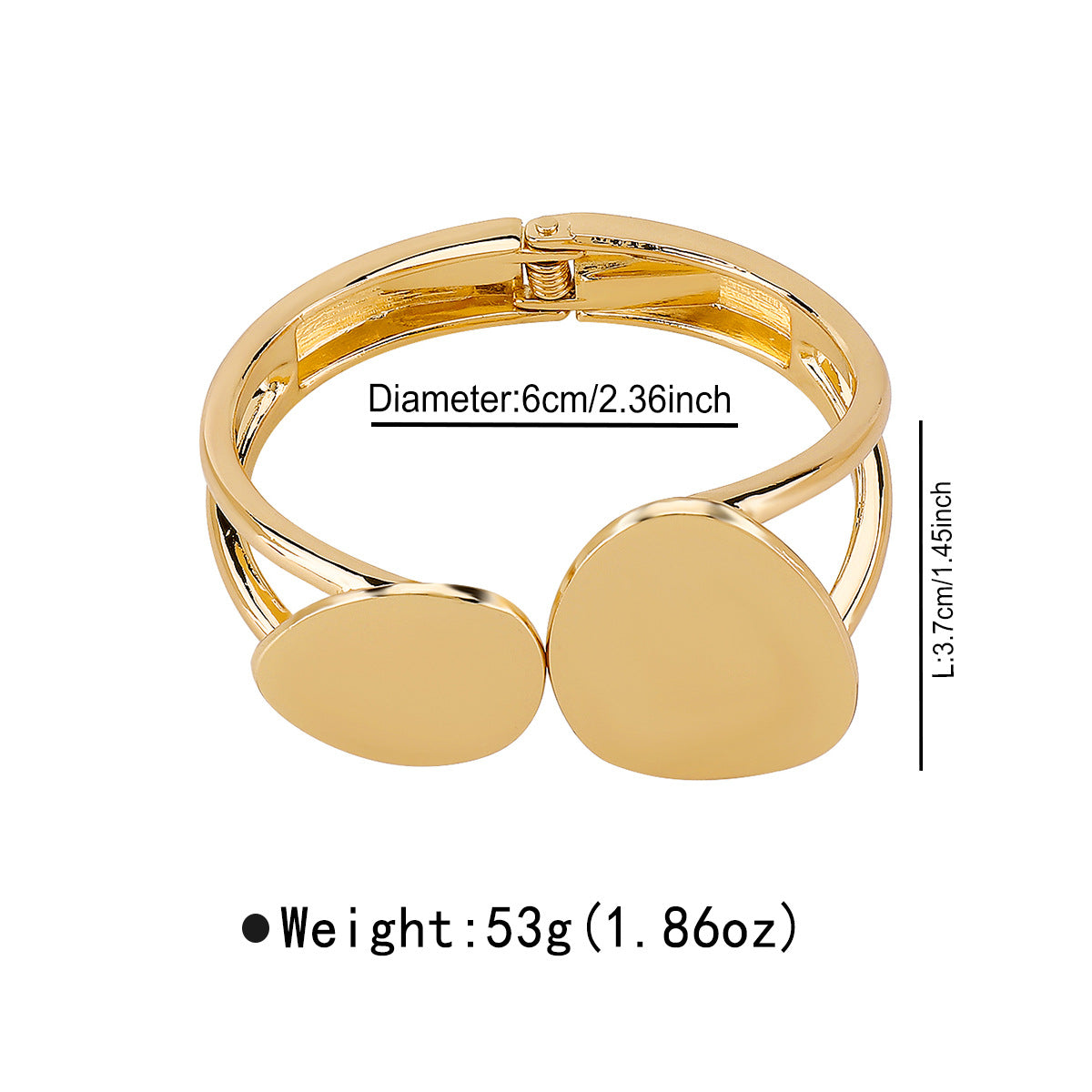 Minimalist Fashionable Oval Alloy Bracelet for Women with Spring Design and Plated Finish