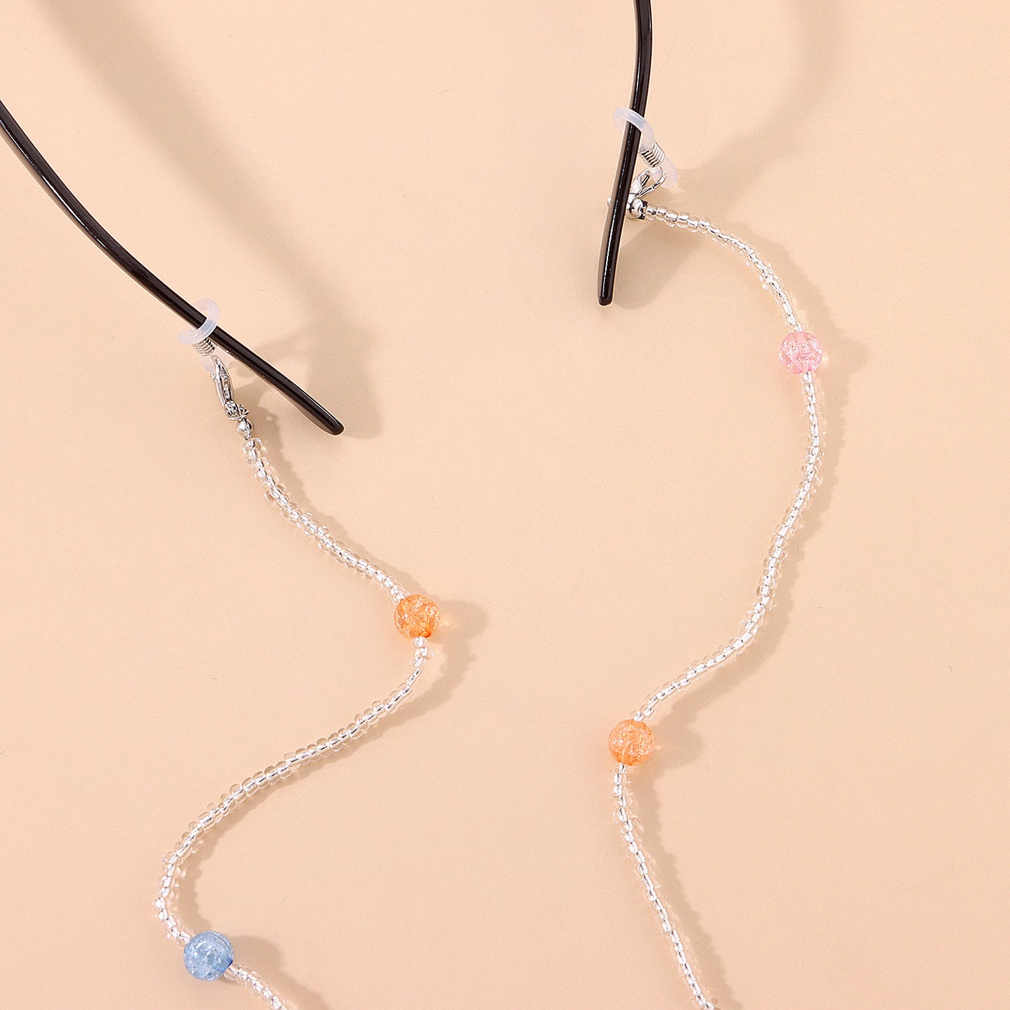 Fashion Colorful Round Glass Bead Handmade Eyewear Chain for Women