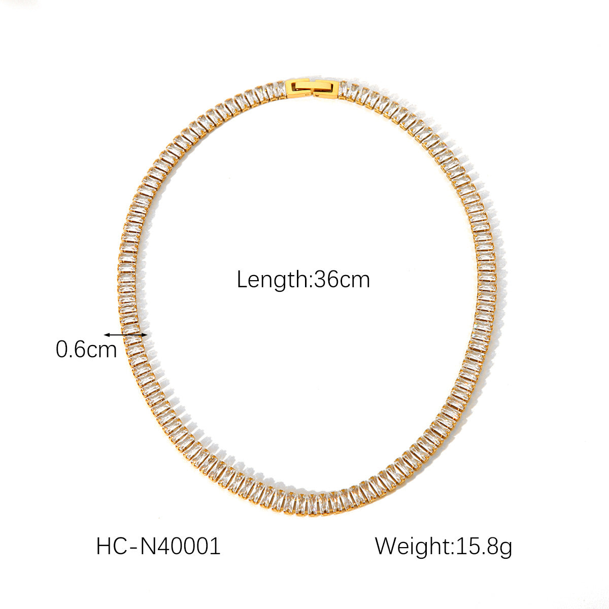 Collana con ciondolo quadrato geometrico in zircone per donna, catena clavicola in acciaio inossidabile con intarsio completo di zirconi