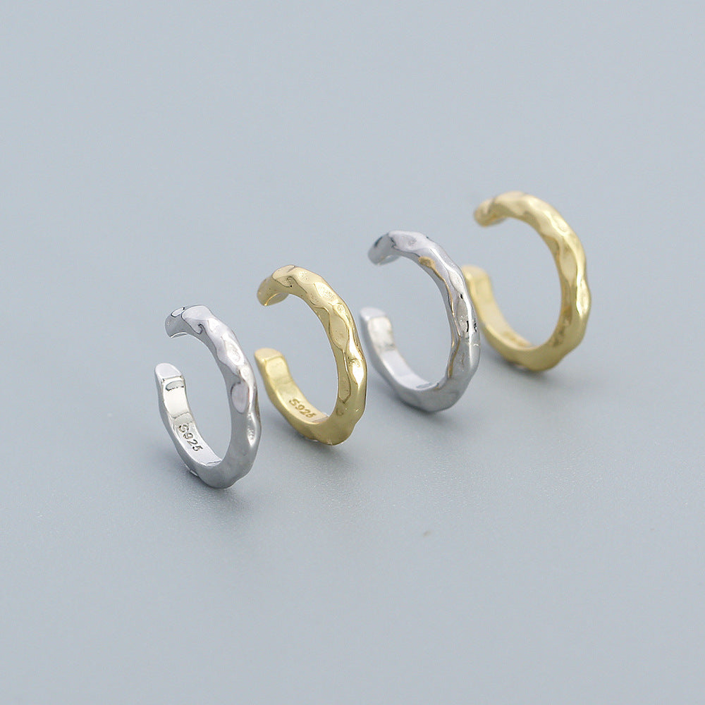 Orecchini a Clip in Argento Sterling 925 Stile Geometrico per Orecchie Non Forate con Design Poker di Strass, Gioielli con Polsino per Orecchio alla Moda e Minimalisti
