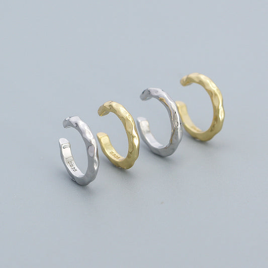 Orecchini a Clip in Argento Sterling 925 Stile Geometrico per Orecchie Non Forate con Design Poker di Strass, Gioielli con Polsino per Orecchio alla Moda e Minimalisti