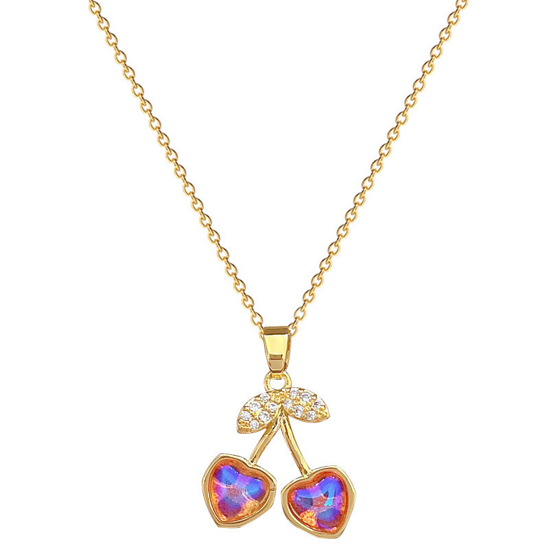 Minimalist Geometric Titanium Steel Necklace and Earrings Set with Rhinestone Inlay for Women