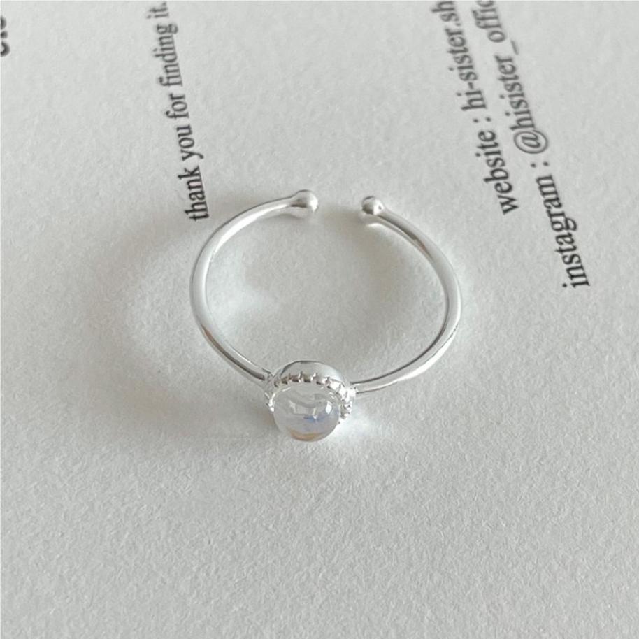Anello in Argento Sterling 925 a Forma di Numero Geometrico Minimalista con Accento di Cristallo AB per Donna