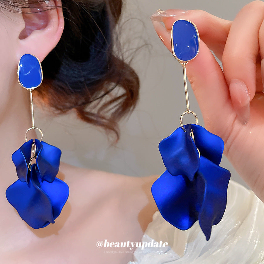 Fashionable Acrylic Flower-Shaped Dangle Stud Earrings with Plated Steel Posts for Women