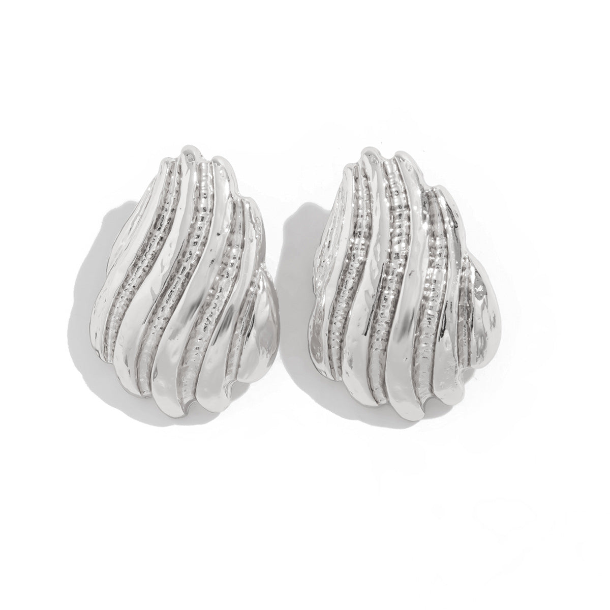 Minimalist Irregular Bow Plated Zinc Alloy Earrings for Women
