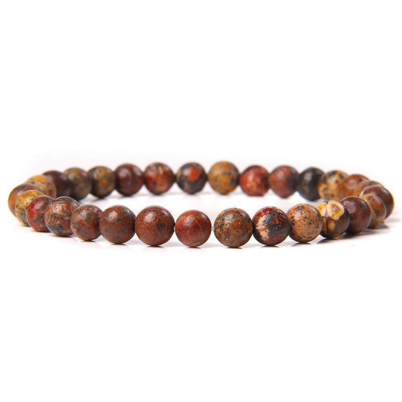 Sweet Natural Gemstone Round Beaded Stretch Bracelet Unisex