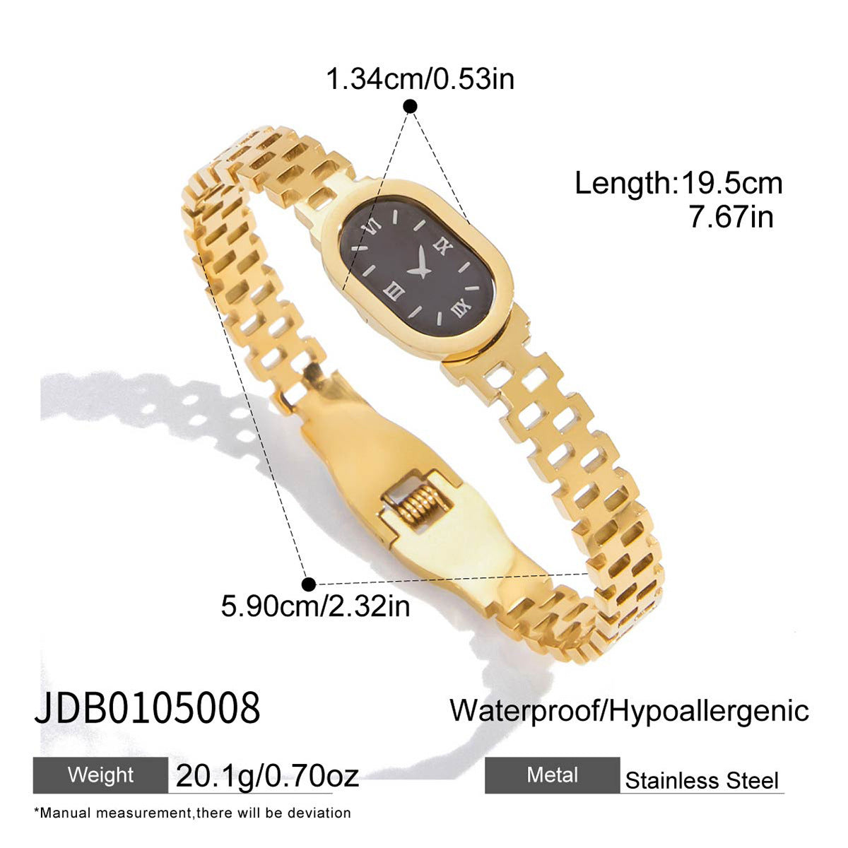 Bracciale per orologio minimalista in acciaio inossidabile da donna con finitura placcata Gioielli in acciaio al titanio