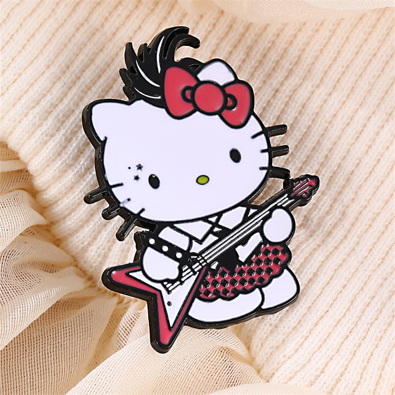 Spilla Sanrio Cartoon Kawaii con Acrilico e Lega di Zinco, Forma di Animale e Personaggio, Finitura in Resina Drip, Accessorio Moda Unisex