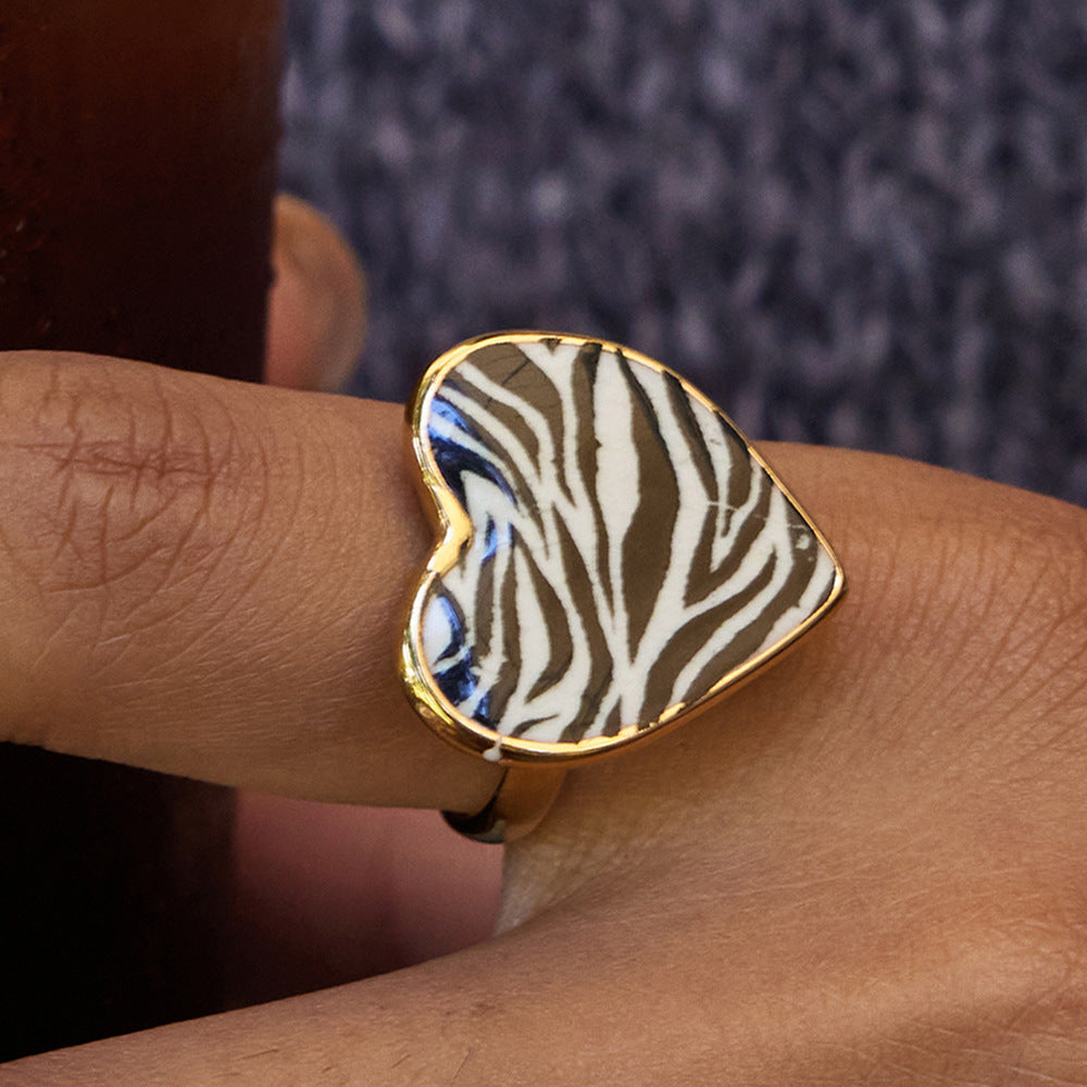 Anillo Ajustable Minimalista con Forma de Corazón de Acero de Titanio para Mujer, Accesorio de Moda de Acero Inoxidable