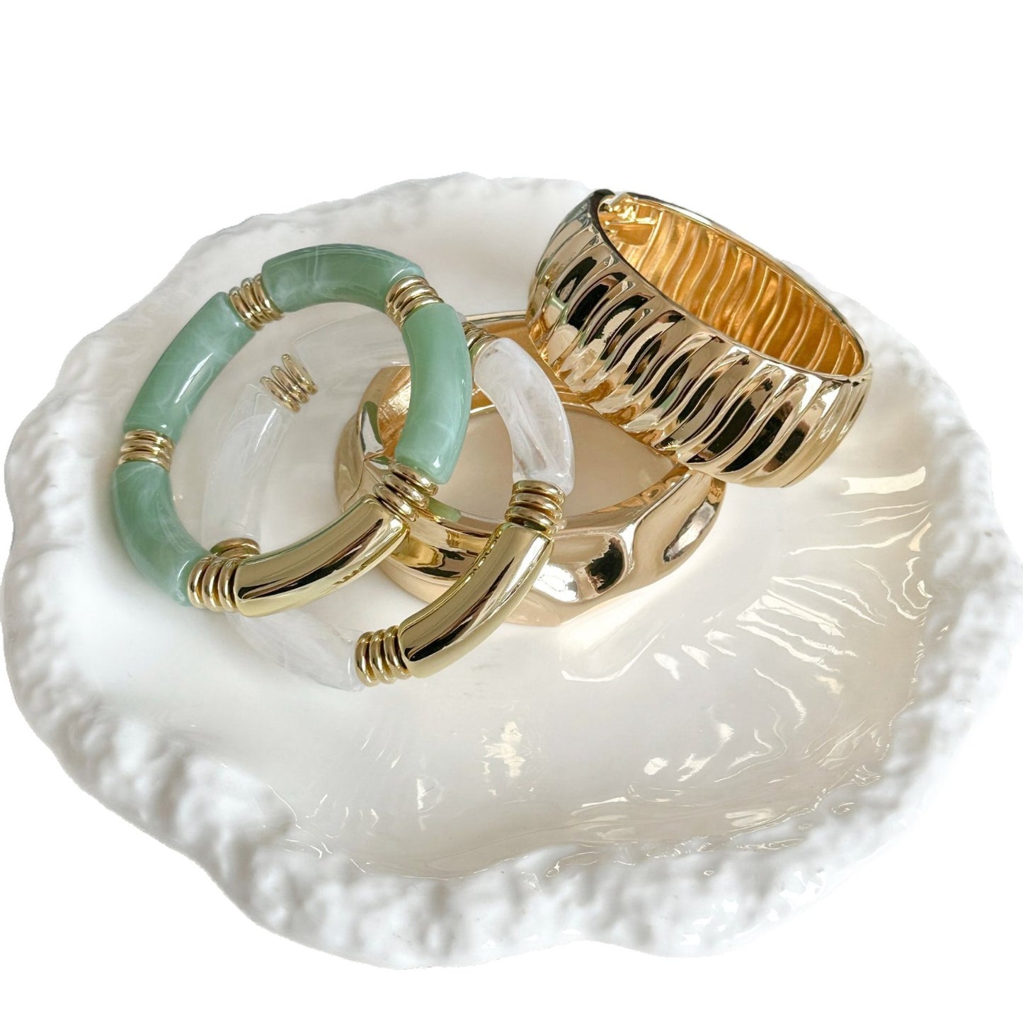 Luxury Geometric Plated Alloy Wide Cuff Bracelet for Women with Spring Clasp