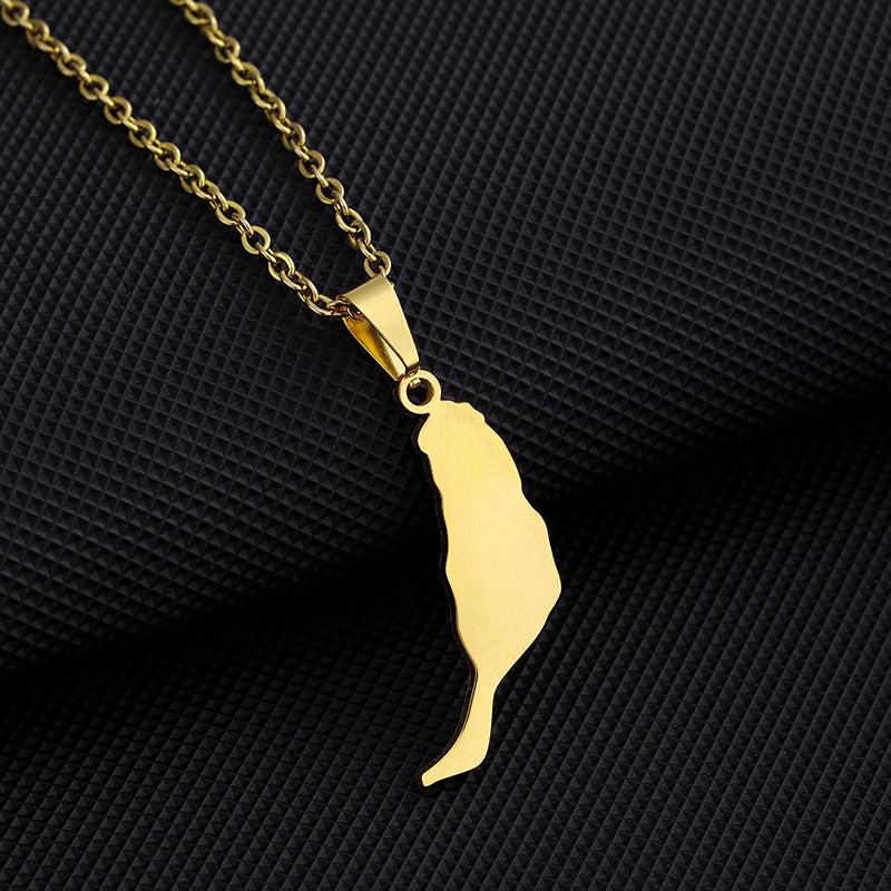 Collar con colgante geométrico de acero inoxidable con dije de acero de titanio y acabado galvanizado para uso unisex