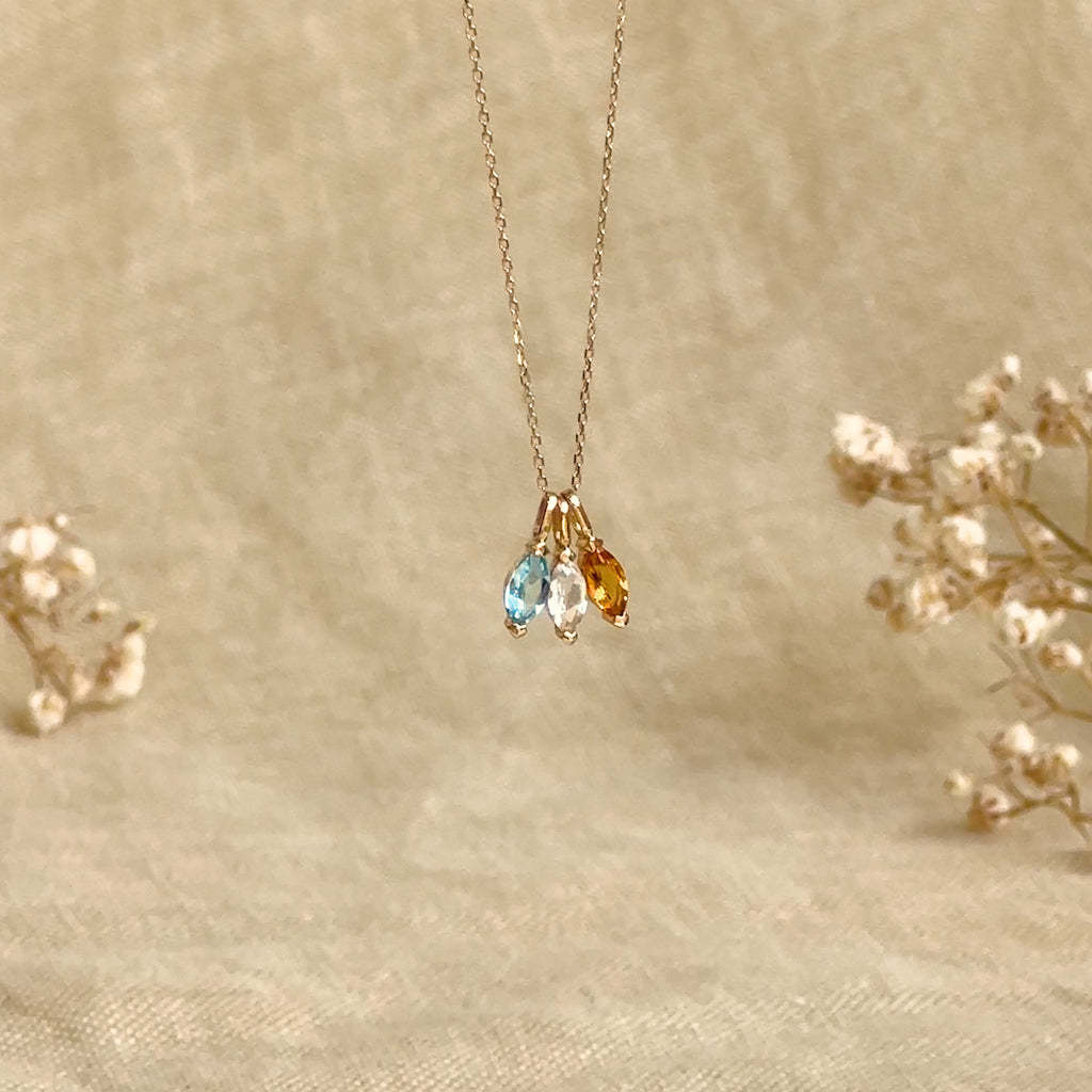 Elegant Teardrop Geometric Titanium Steel Cubic Zirconia Inlay Pendant Charm Bar Plated