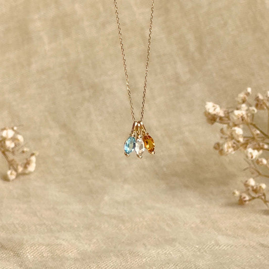 Elegant Teardrop Geometric Titanium Steel Cubic Zirconia Inlay Pendant Charm Bar Plated