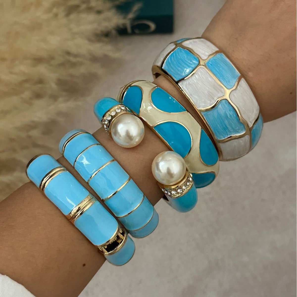 Exaggerated Vintage Round Geometric Drip Oil Plated Alloy Cuff Bracelet