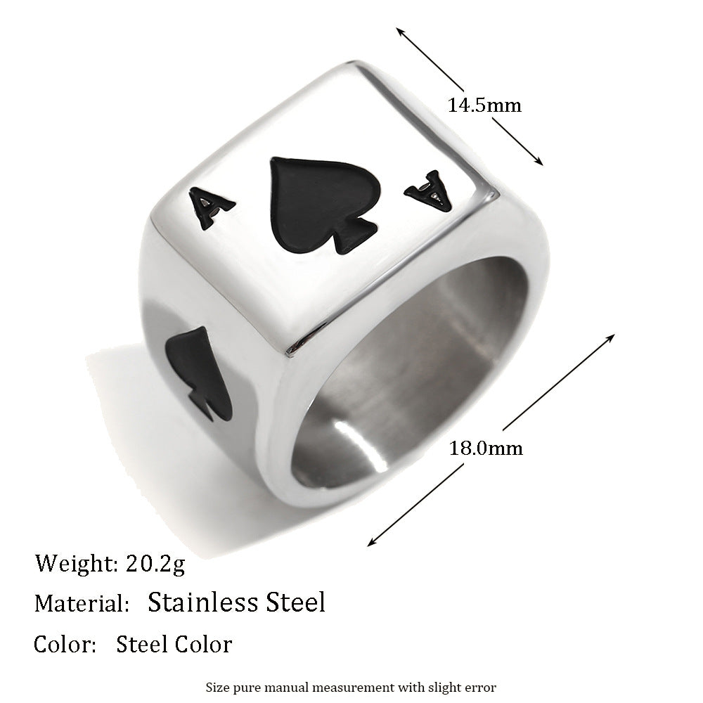 Anello da Uomo in Acciaio Inossidabile Stile Hip Hop Geometria Placcato Oro 18K Nero Vintage a Croce