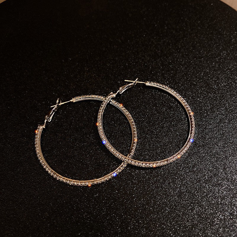 Orecchini a Cerchio Geometrici in Ferro Placcato Argento da Donna, Stile Minimalista Casual per Ufficio, Gioielli Eleganti di Ispirazione Vintage per Tutti i Giorni