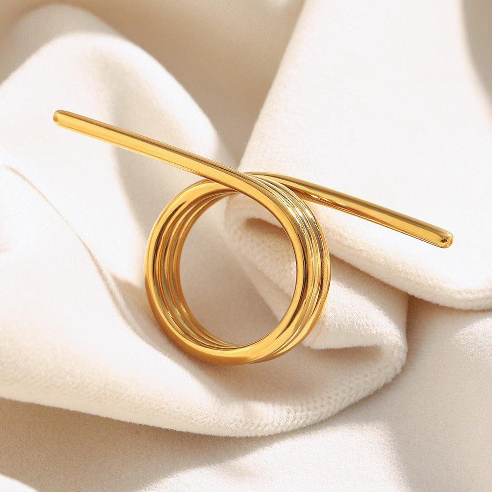 Bracciale da donna in acciaio inossidabile placcato oro 18K dal design geometrico alla moda