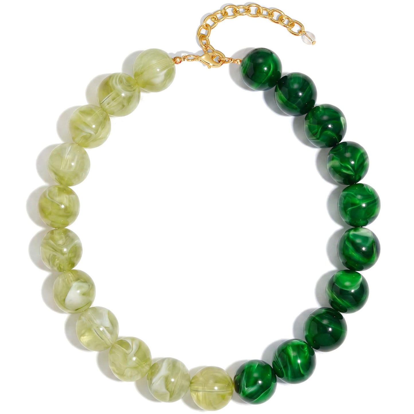 Casual Round Acrylic Bead Necklace Polished Ball Chain Women's Fashion Choker