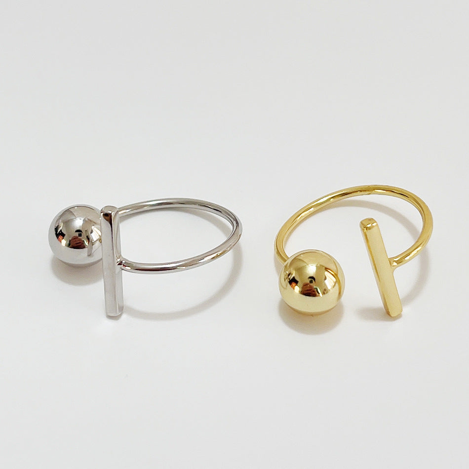 Anillo Geométrico Redondo Minimalista de Plata de Ley 925 para Mujer