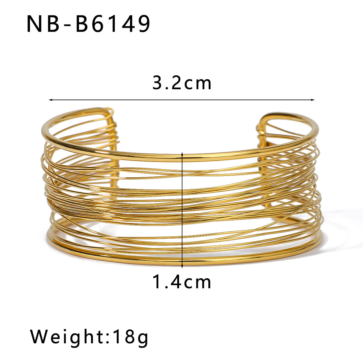 Minimalist Stainless Steel Multi-Layer Line Bracelet with 18K Gold Plating for Women