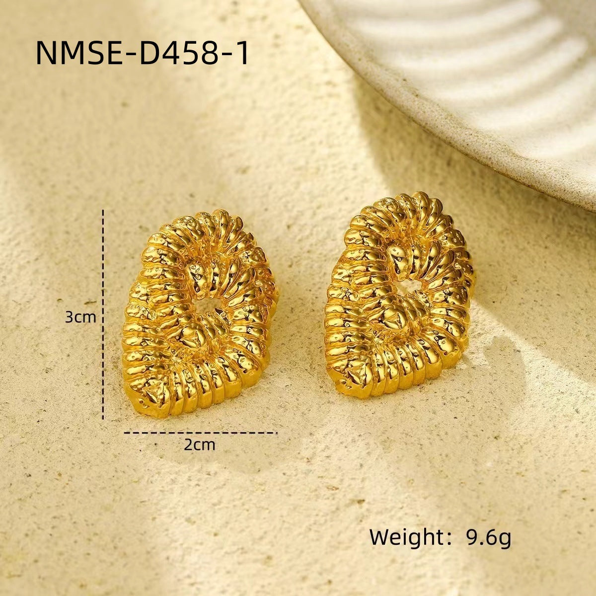 Pendientes de Acero Inoxidable con Textura Irregular de Lava para Mujer, con Forma Geométrica y de Rombo, Acabado Galvanizado, Estilo de Oficina de Moda