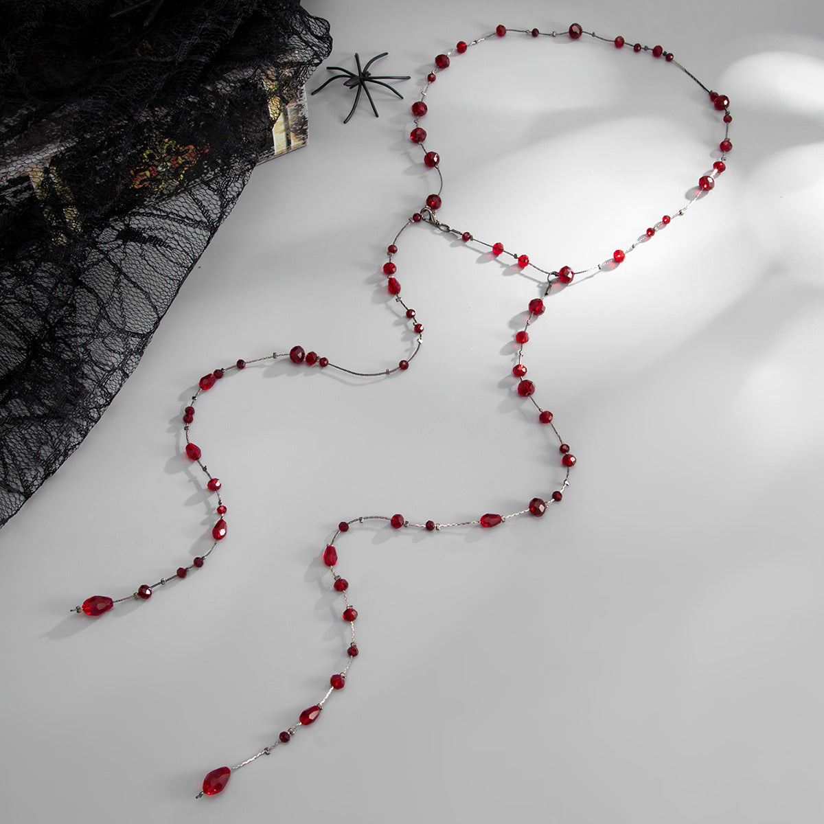 Gothic Crystal Plated Tassel Body Chain for Women