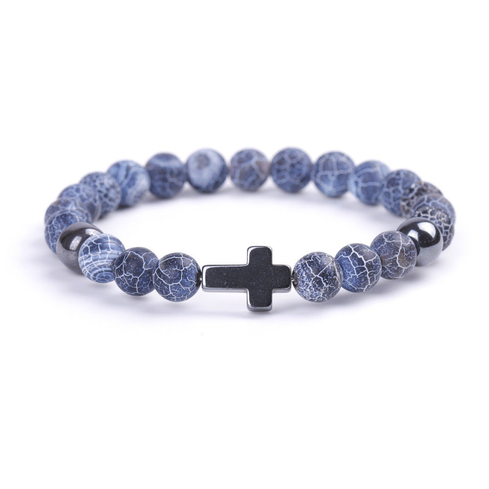 Sweet Geometric Agate Beaded Bracelet Unisex Elastic String