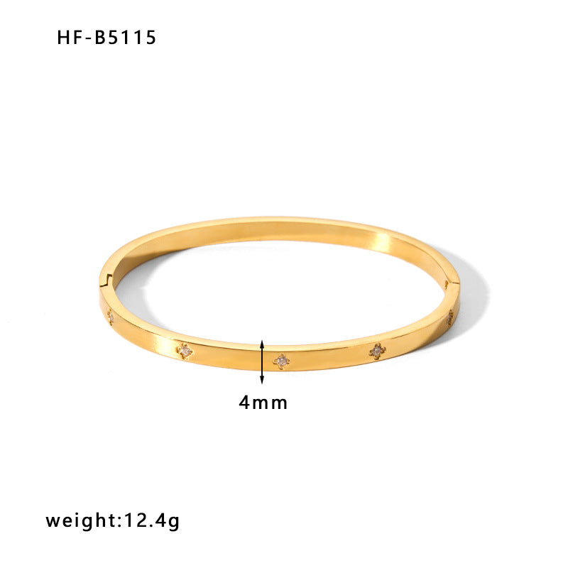 Fashionable 18K Gold Plated Stainless Steel Irregular Star Bracelet for Women