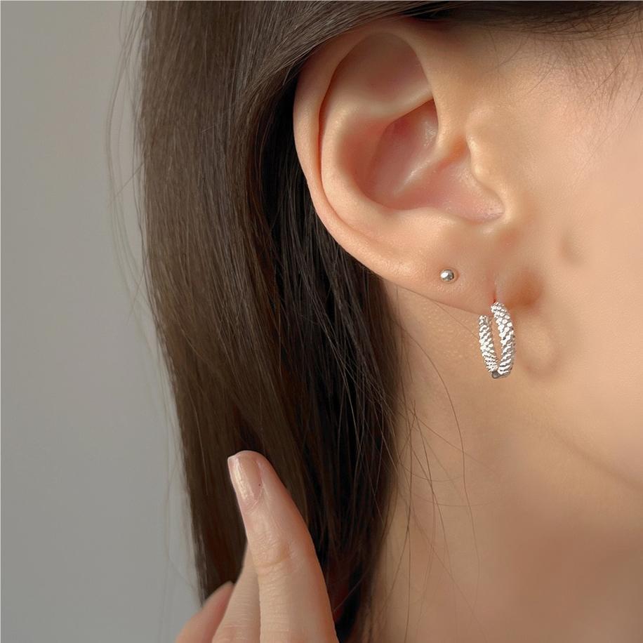 Minimalist Geometric Letter Stud Earrings in 925 Sterling Silver with Gold Plating for Women
