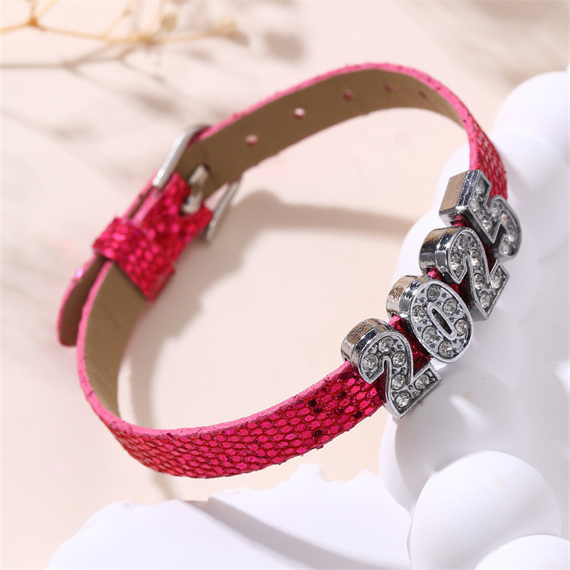 Bracciale in pelle lucido e grazioso per ragazze, stile principessa, con dettagli artigianali