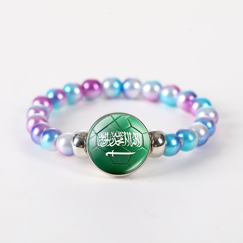 Bracciale unisex rotondo geometrico con perline di cristallo