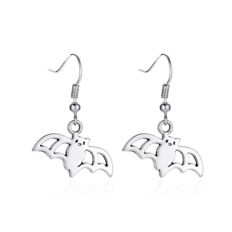 Pendientes de aleación con diseño de calabaza y calavera, estilo punk, chapados en oro, para mujer, temáticos de Halloween