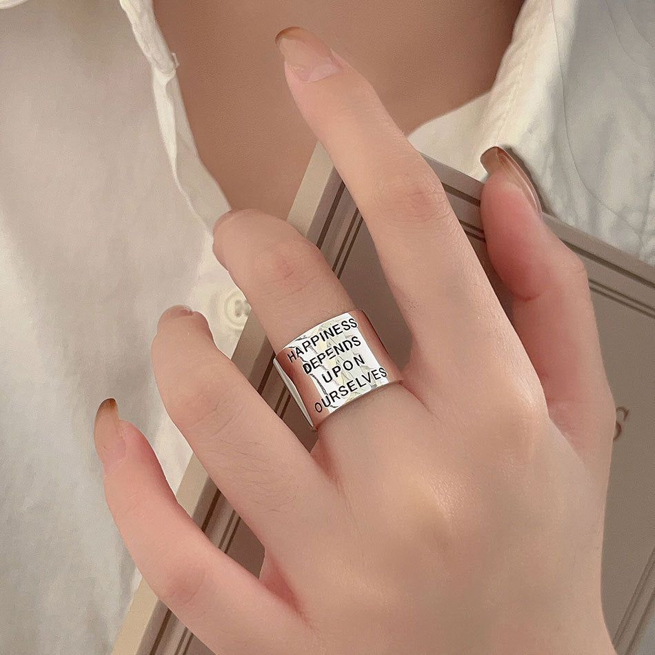 Anello vintage da donna in argento sterling 925 con lettera a cuore