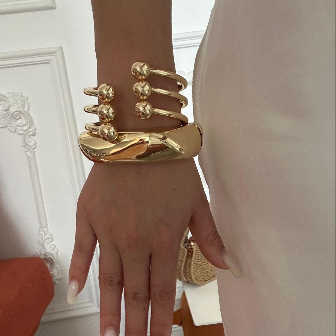 Minimalist Teardrop Geometric Plated Alloy Bracelet Set