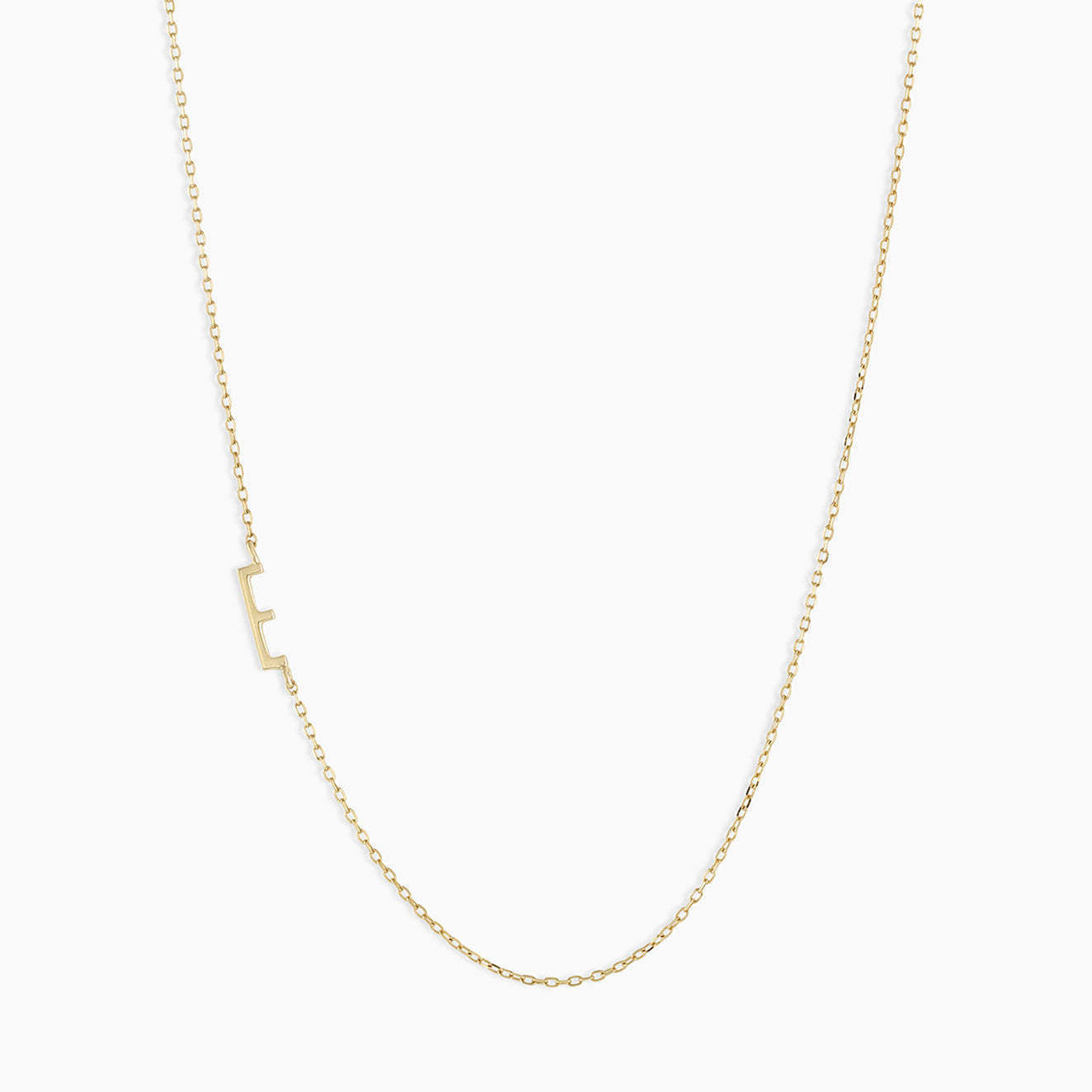 Collana con ciondolo a lettera maiuscola minimalista in acciaio inossidabile da donna con catena a maglie e finitura placcata