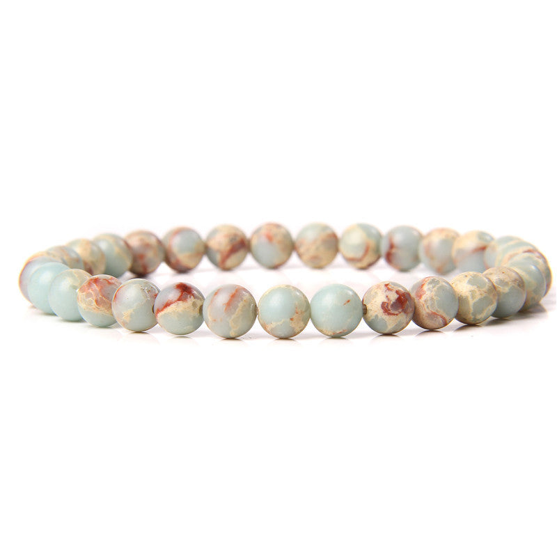 Sweet Natural Gemstone Round Beaded Stretch Bracelet Unisex