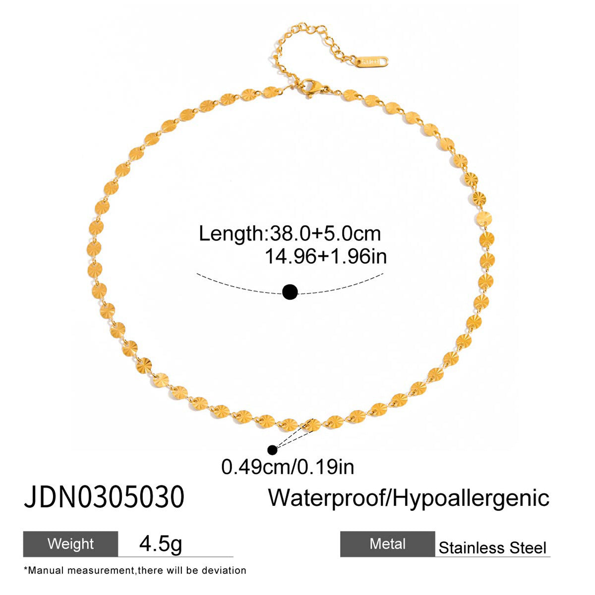 Minimalist Snake-Shaped Stainless Steel Necklace with PVD Gold Plating for Women