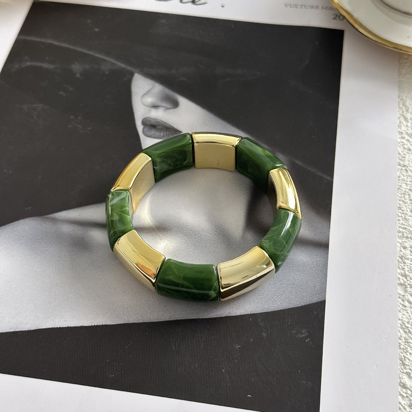Vintage Square Drip Oil Acrylic Bracelet