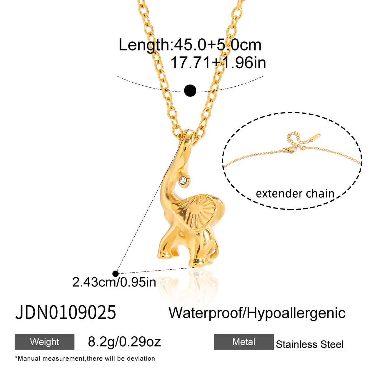 Collar minimalista geométrico de acero de titanio con colgante de diamantes de imitación chapado en PVD de oro de 18 quilates para mujer