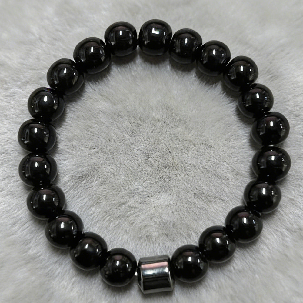 Handmade Geometric Round Synthetic Stone Beaded Bracelet Unisex