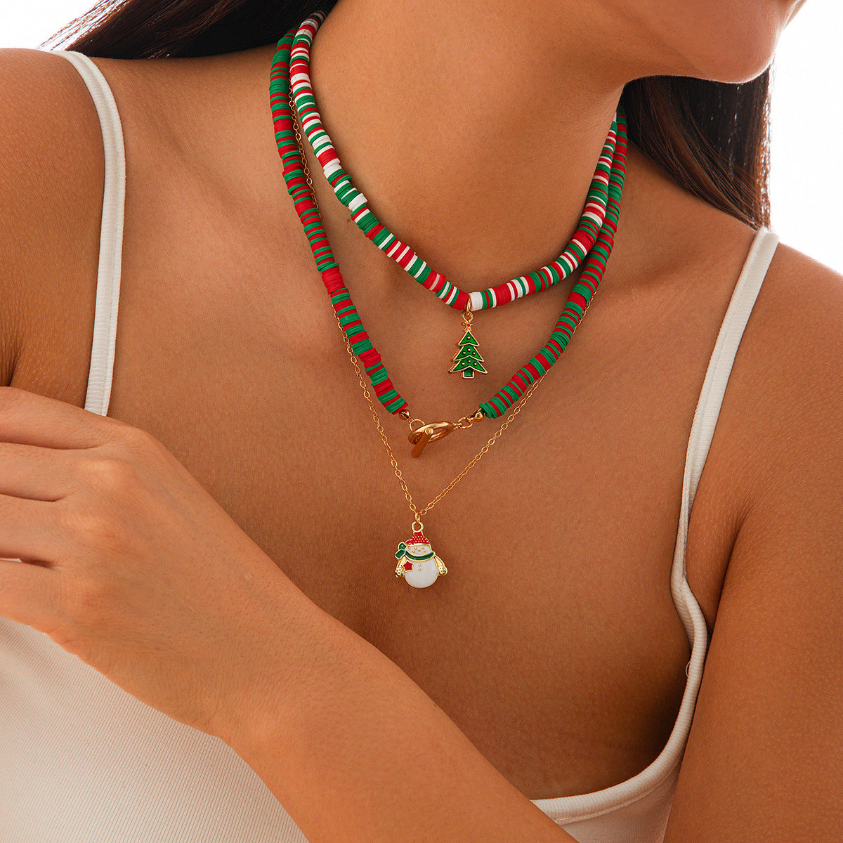 Fashion Geometric Resin and Alloy Plated Necklace Set for Women