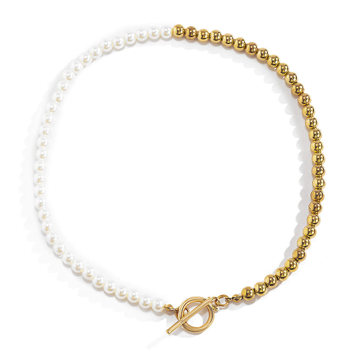 Set di collane con pendente geometrico stile vintage con perline in lega e finitura placcata su catena a serpente per donna