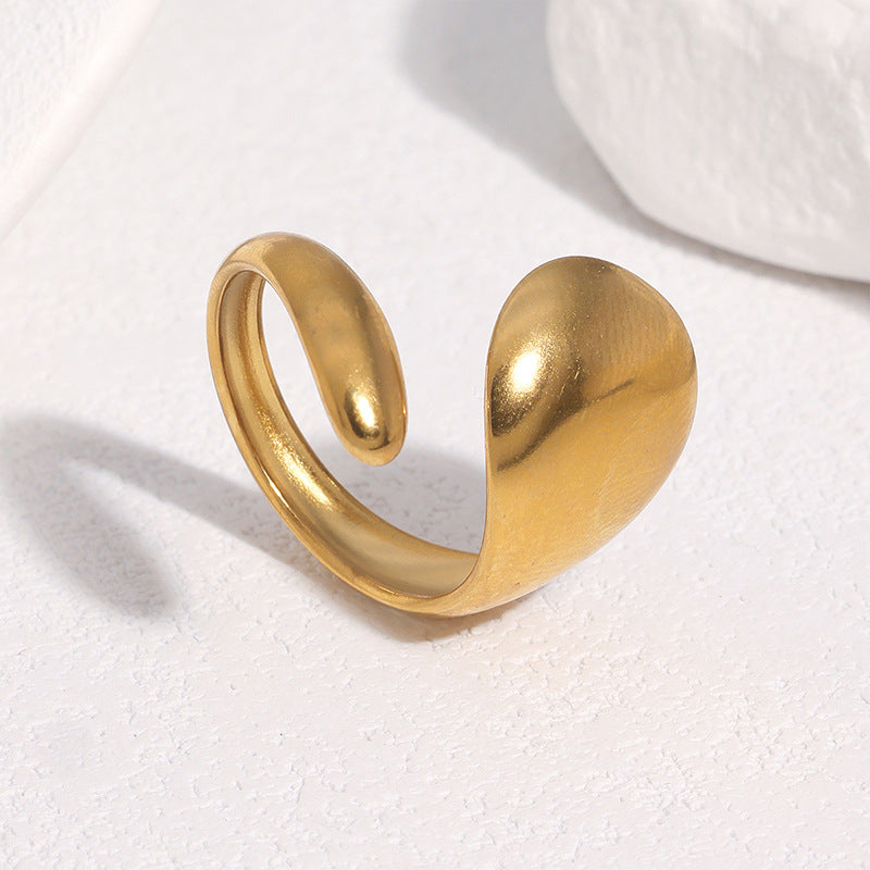 Minimalist Geometric Stainless Steel Plated Ring for Women
