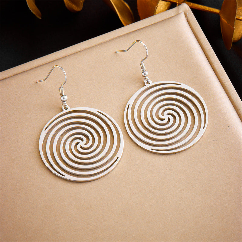 Minimalist Gold Plated Stainless Steel Floral Star Geometric Drop Earrings for Women